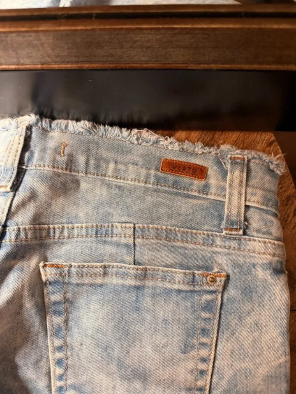 Authentic Denim Makers Vertu Distressed Light Blue Jean Shorts